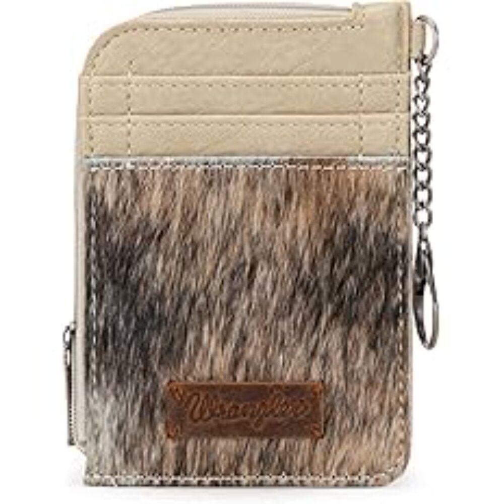 NEW! Montana West Wrangler Western Card Wallet for Women Horsehair-Beige